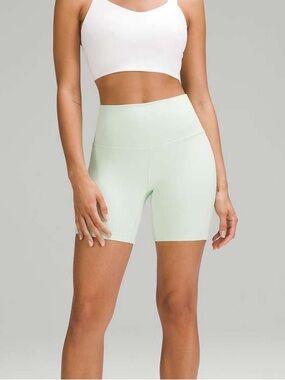 Lululemon Align high rise short 6 inch inseam mint light green
